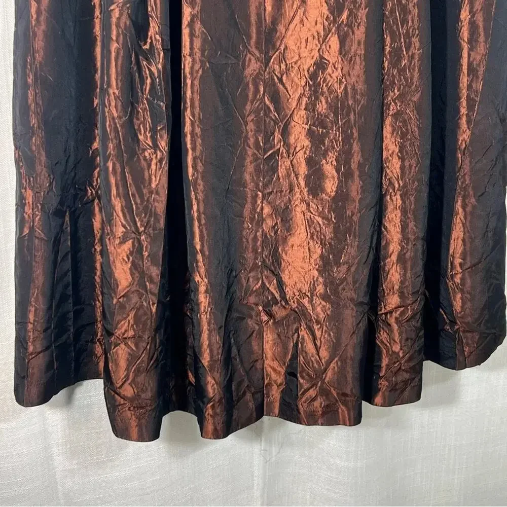 Vita Di Moda Metallic Golden Amber Copper Shimmer Event Skirt Size Small